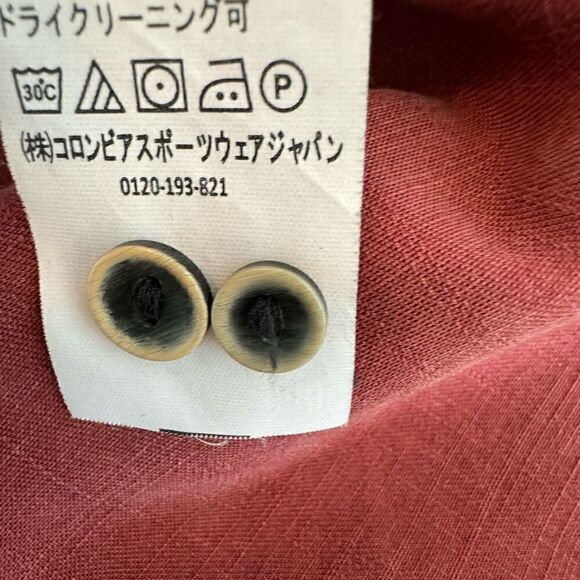 Prana Doryan Shirt Dress Women's Large Vino Button Front Roll Tab Sleeve Tencel - Picture 9 of 9